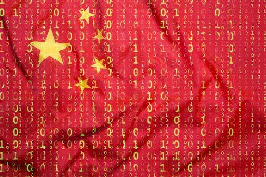 Weekly Digest: Fed Mistaken, China Hack Attack A chinese flag with matrix digits symbolizing a hacker attack