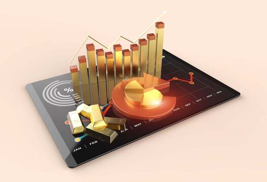 Weekly Digest: Inflation Runs Hot, Gold and Silver Go Up gold price chart going up with gold ingots and market data showing inflation in red and gold going up on an ipad