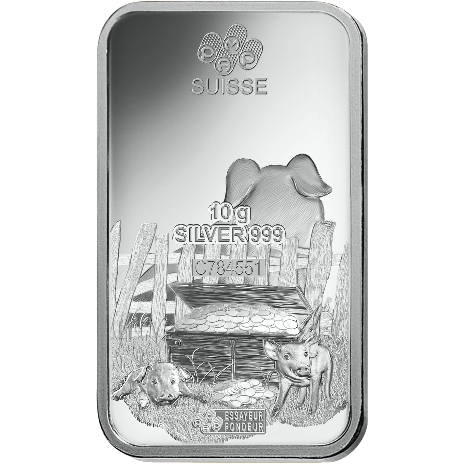 10 gram Silver Bar - PAMP Suisse Lunar Pig 10 gram Silver Bar - PAMP Suisse Lunar Pig
