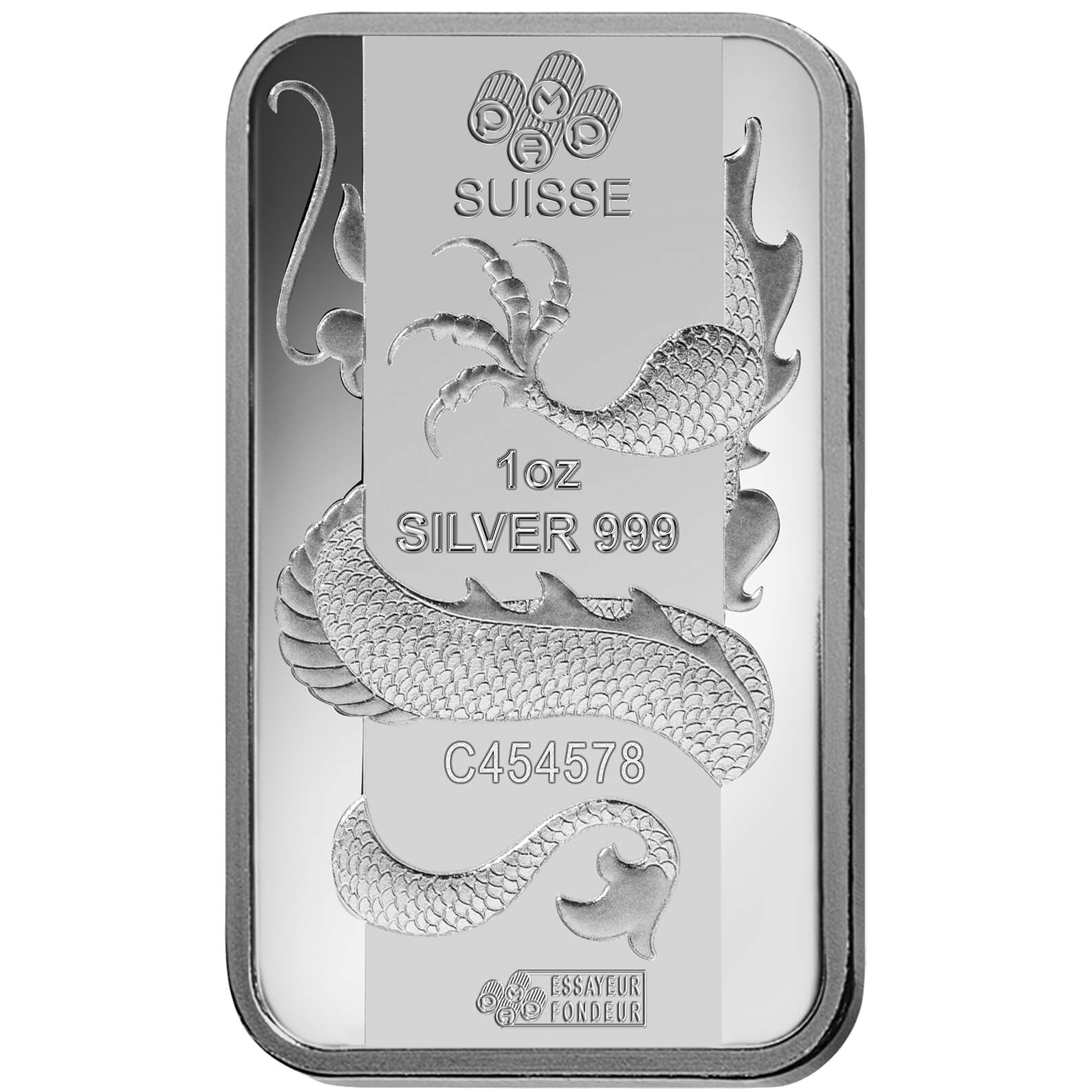 1 oz Silver Bar - PAMP Suisse Lunar Dragon 1 oz Silver Bar - PAMP Suisse Lunar Dragon