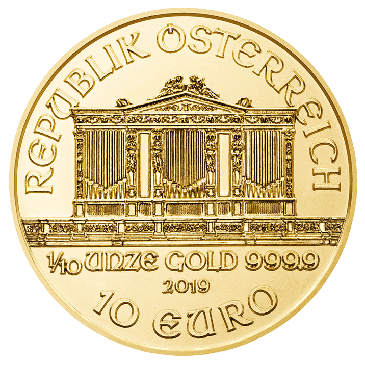 2019 Austria 1/10 oz Gold Philharmonic BU 2019 Austria 1/10 oz Gold Philharmonic BU