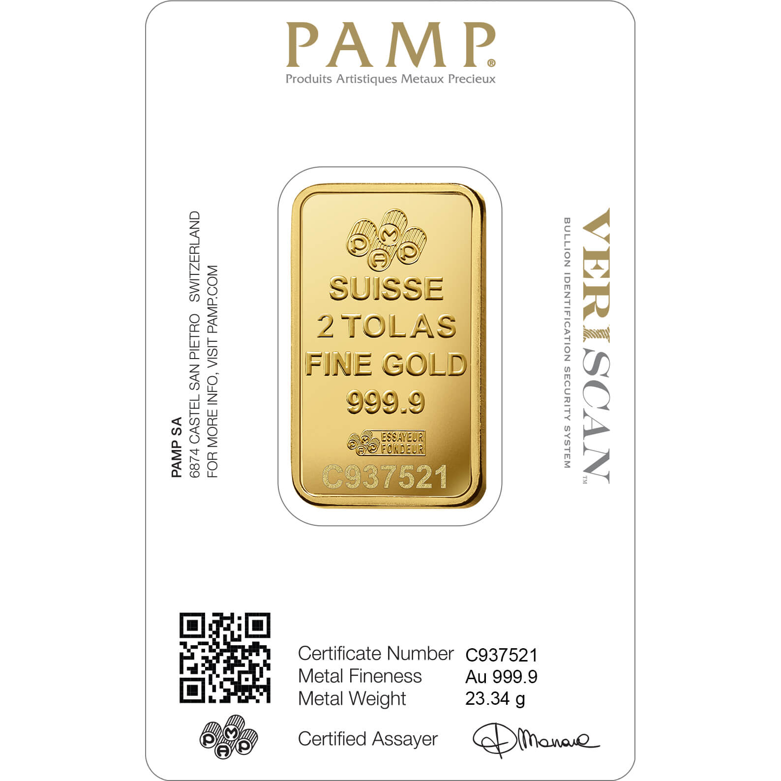 2 tolas Gold Bar - PAMP Suisse Lady Fortuna Veriscan 2 tolas Gold Bar - PAMP Suisse Lady Fortuna Veriscan