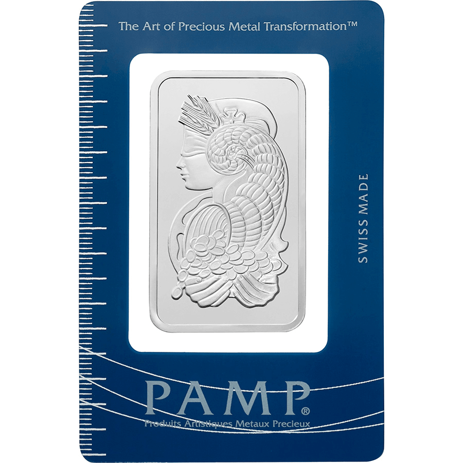 1 oz Lady Fortuna fine silver bar by PAMP Suisse