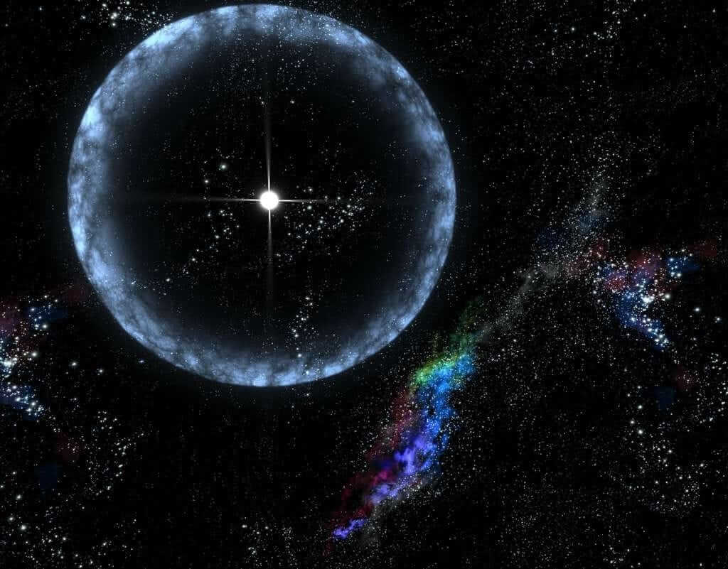 A photo of a widow star, the most massive neutron star ever discovered