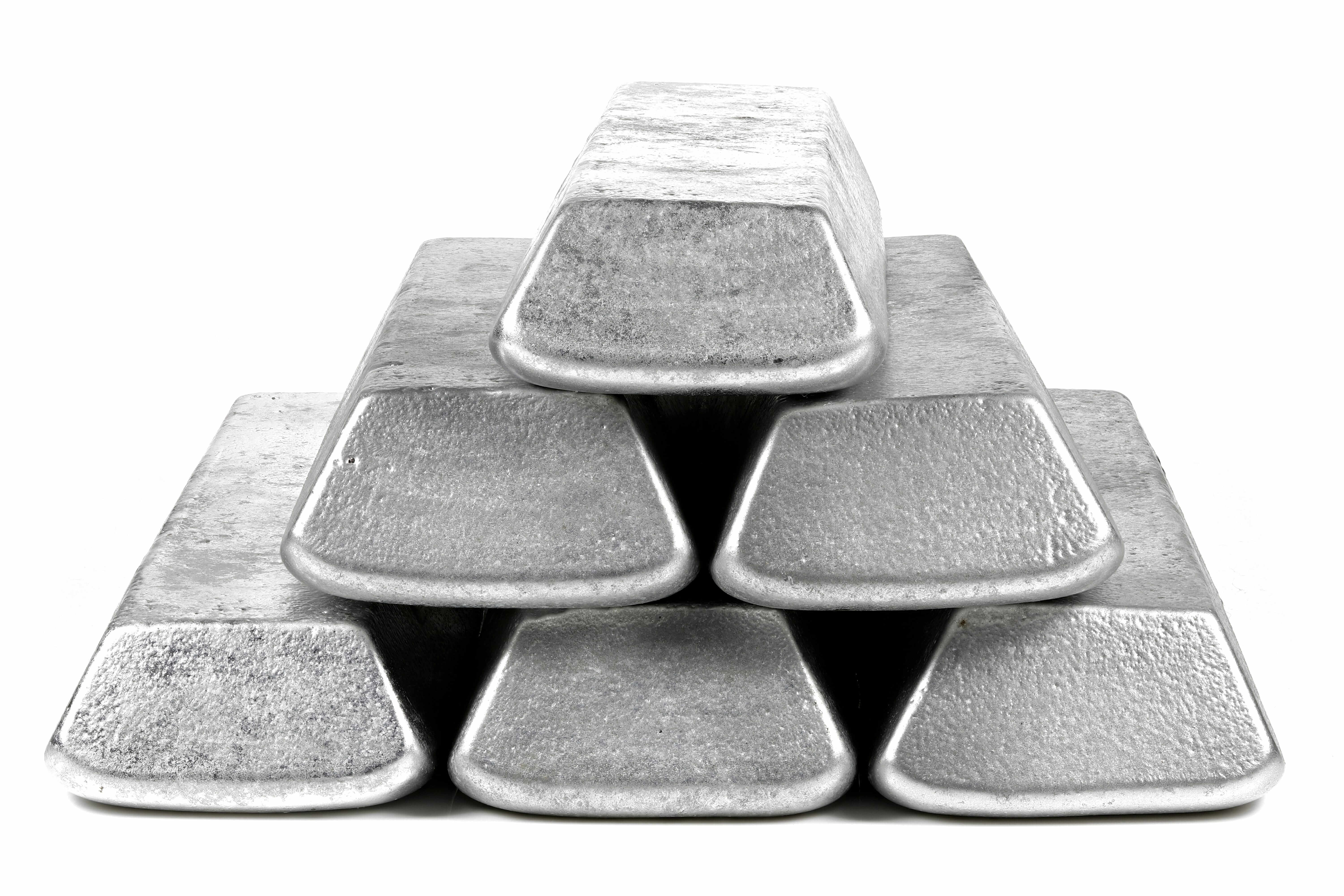 A stack of platinum bars