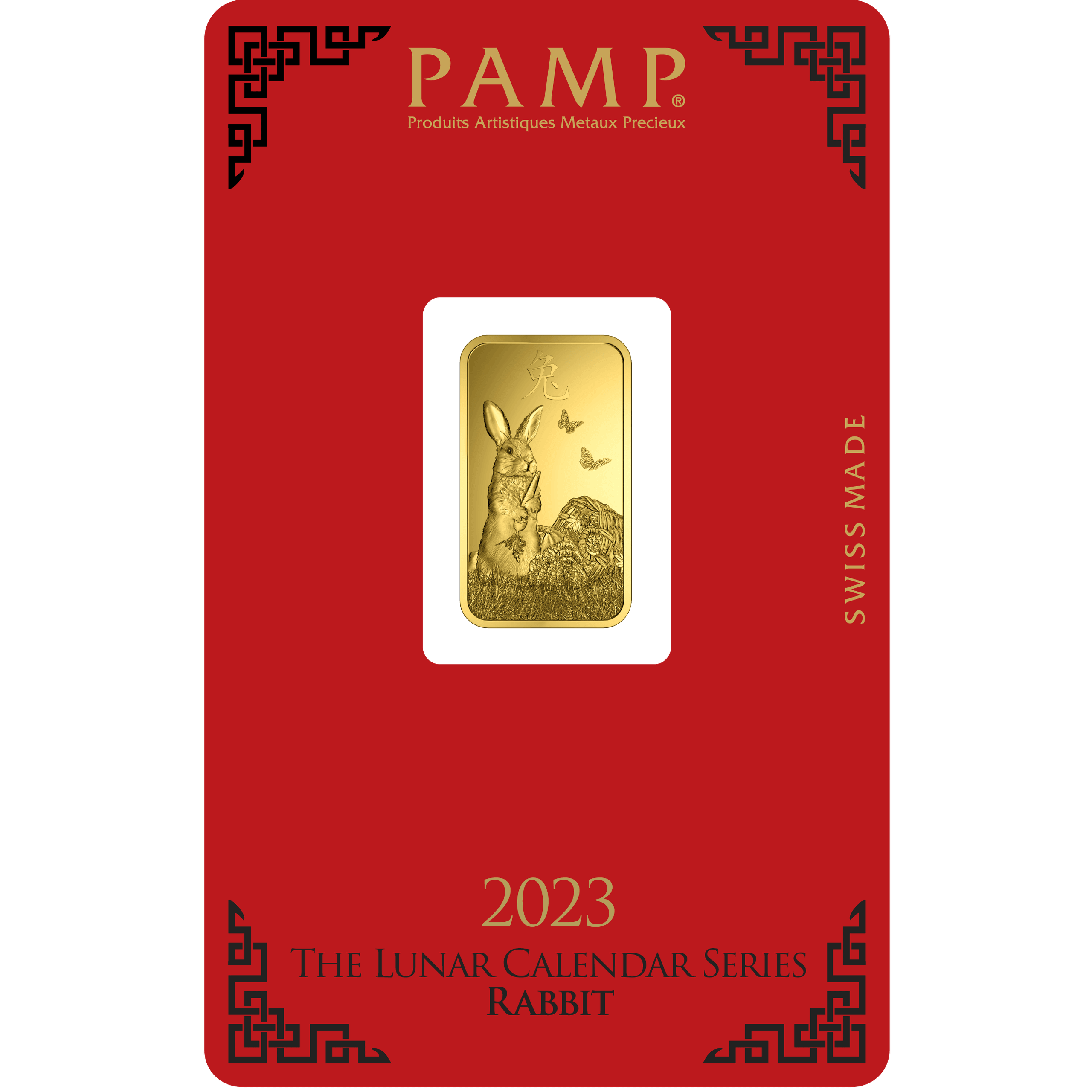 PAMP Lunar Rabbit gold ingot in secure packaging